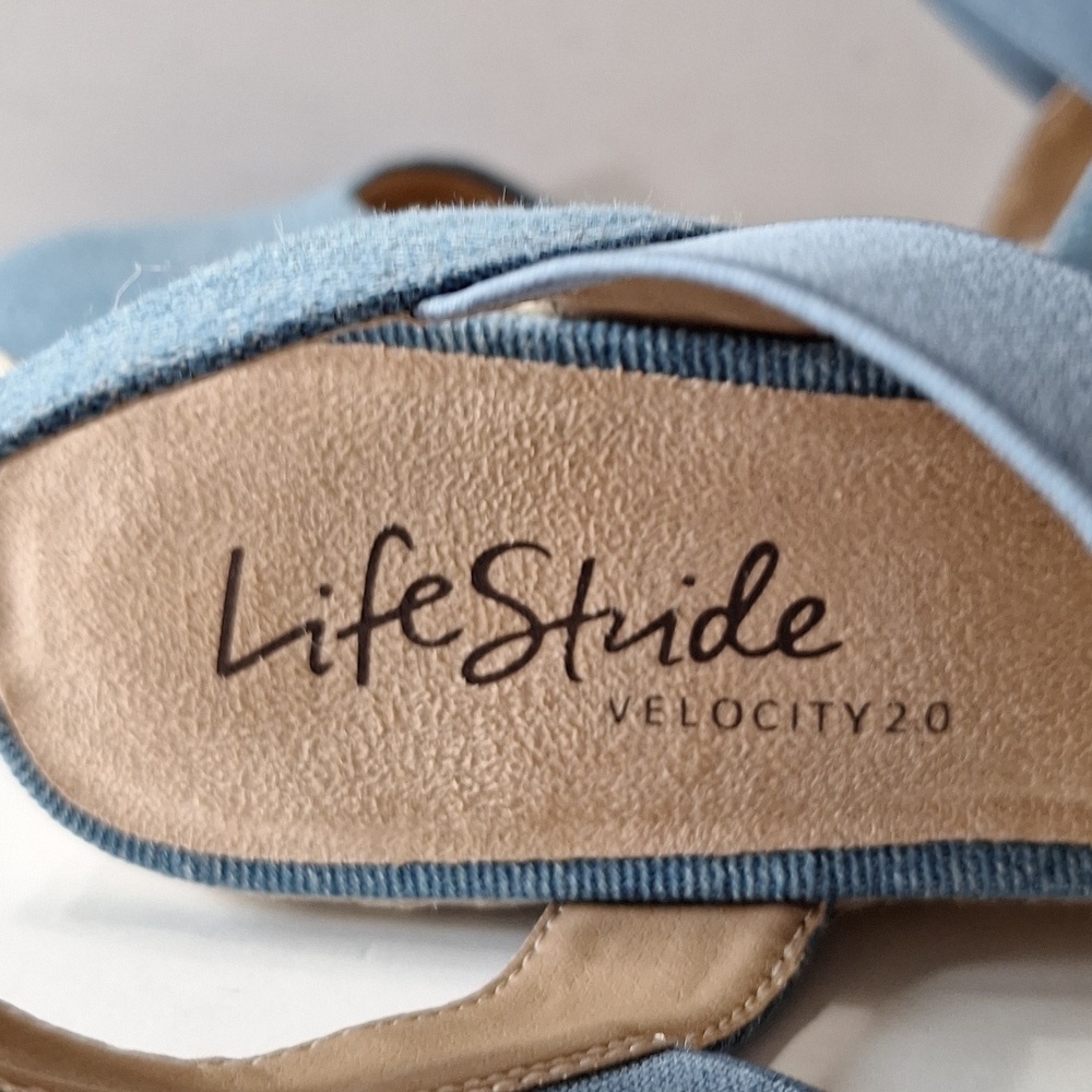 Life-stride (NEW) Blue Denim Kimmie Velocity 2.0 Espadrille Wedges Size 6.5 - Picture 11 of 14